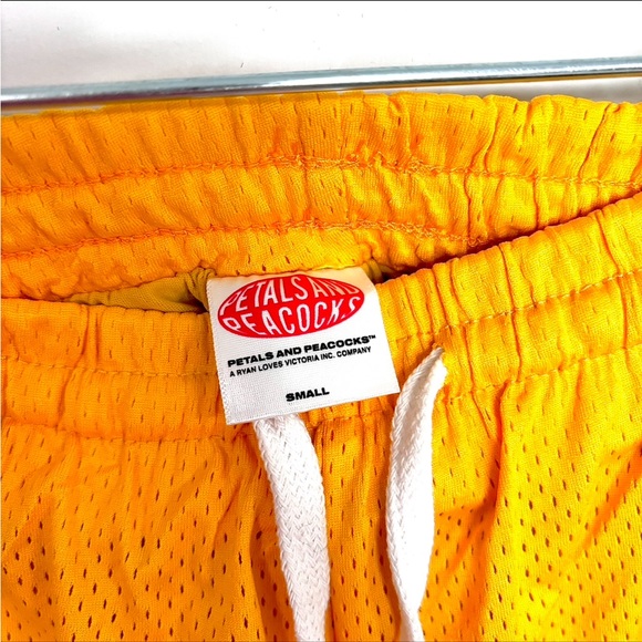 Petals and Peacocks Inclusivity Mesh Shorts Gold Small Sale - Picture 6 of 10